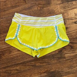 Lululemon Yellow Stripe Shorts